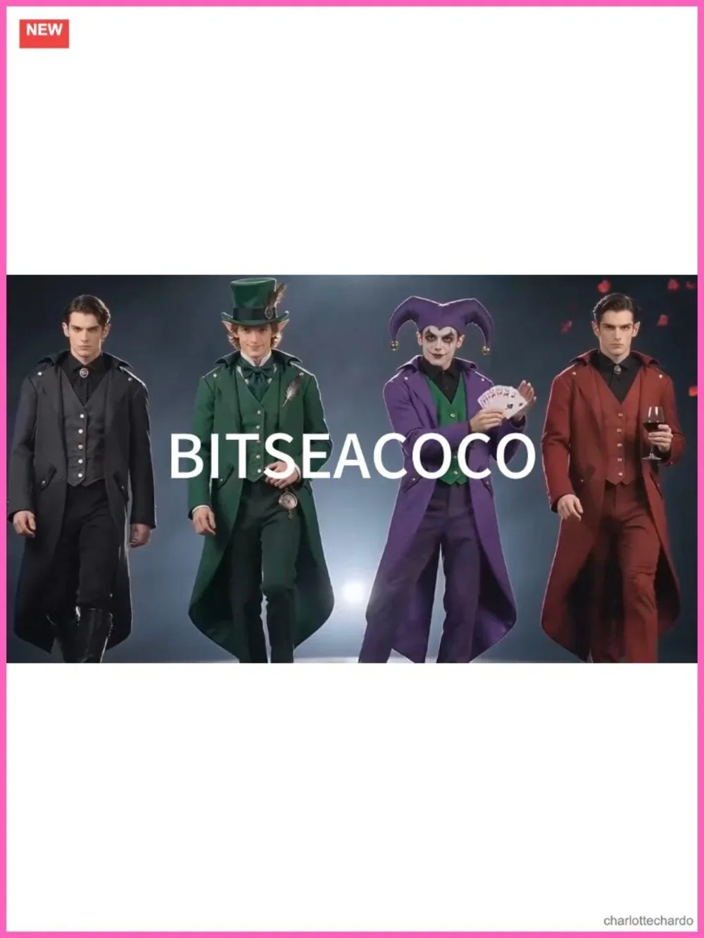 Men's Gothic Pirate Renaissance Tailcoat Jacket Halloween Costume with